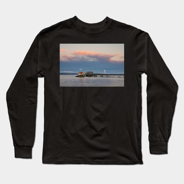 Mumbles Pier, Swansea Bay Long Sleeve T-Shirt by dasantillo